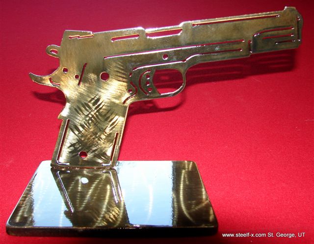 S.A.S.S. Cowboy Action Shooting Award Trophy Steel Gun 