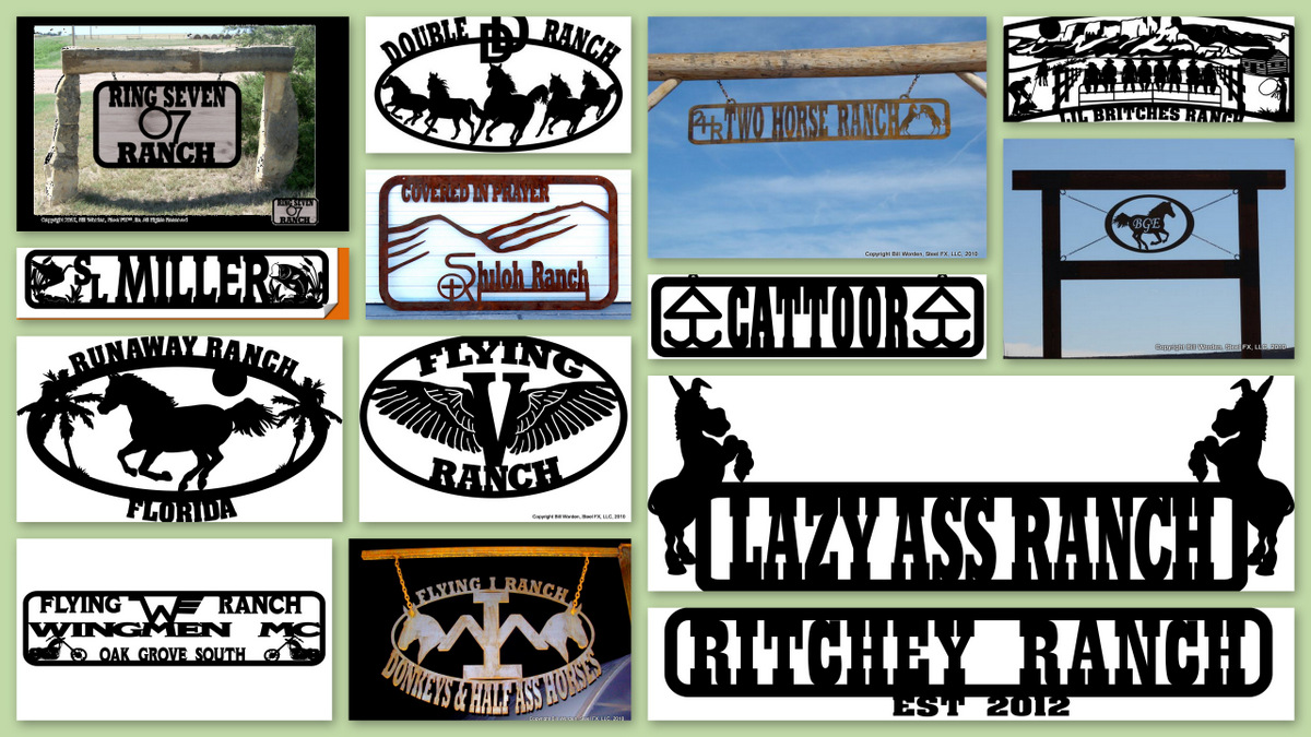 custom steel ranch and entry signs