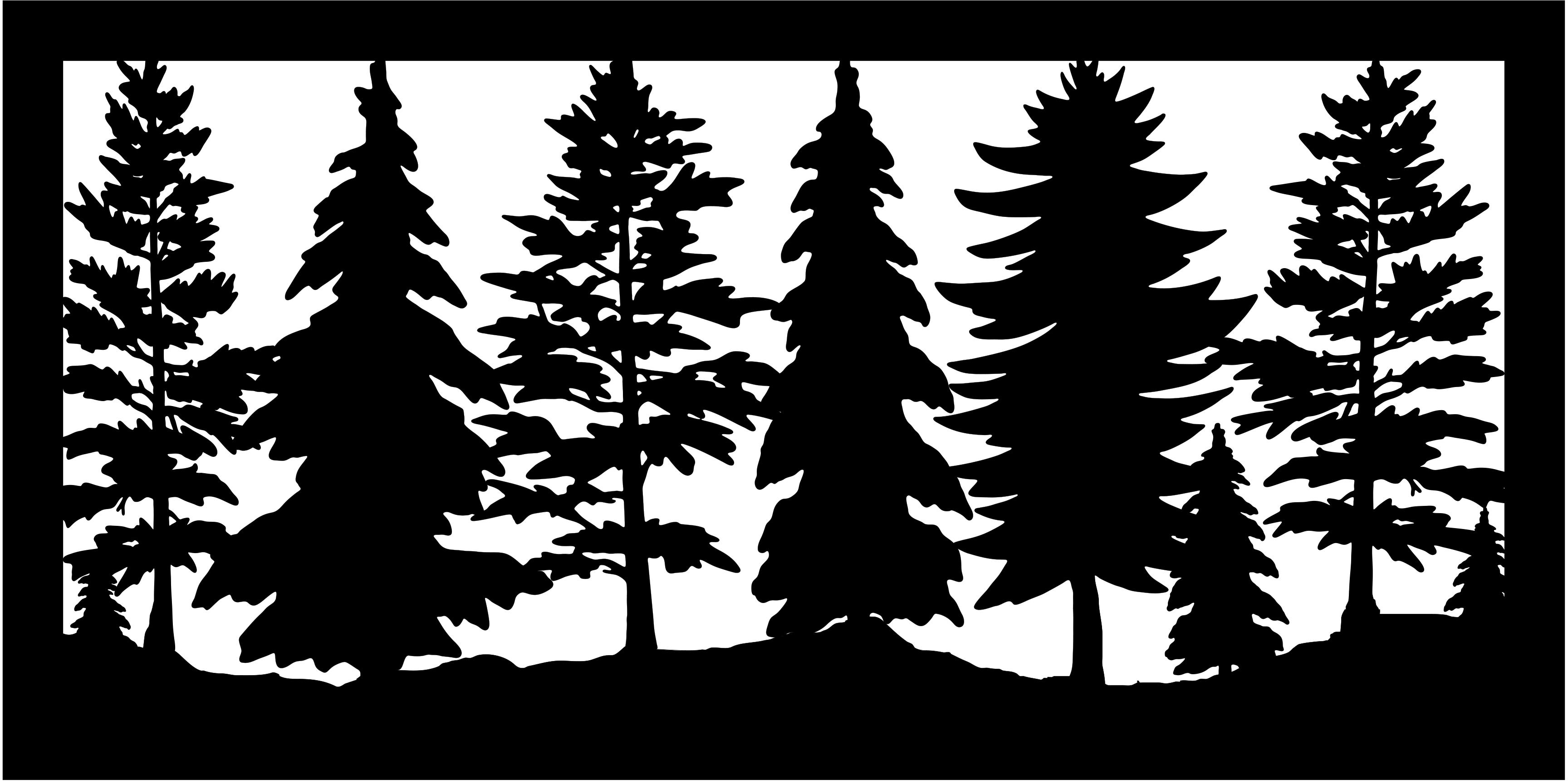 pine tree scene for railing insert panel