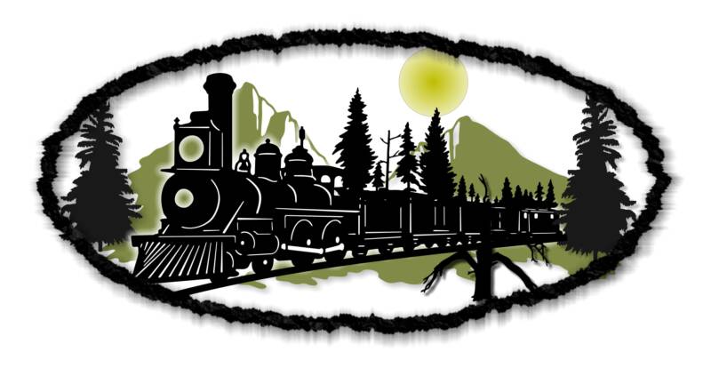 train in mountains steel art scenery